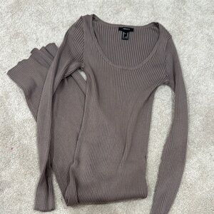 Ribbed Brown Sweater